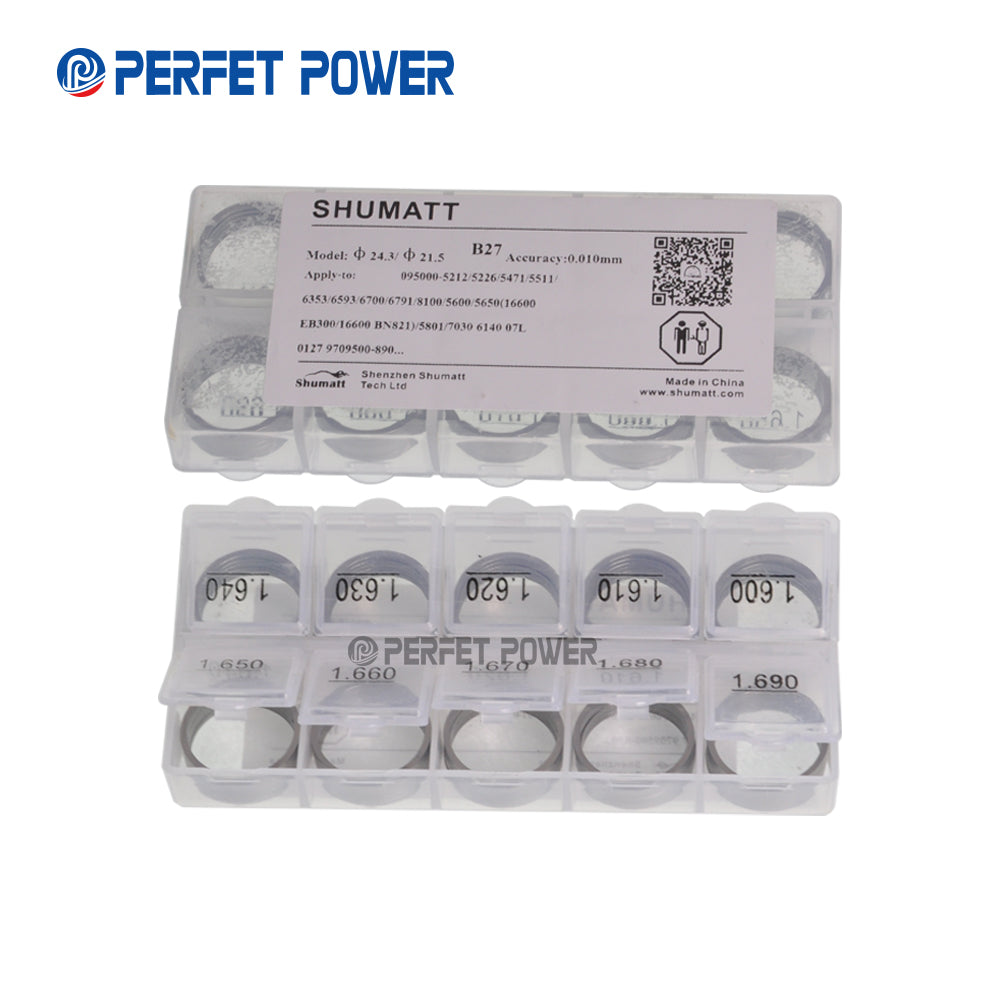 Perfet Power 100PCS Common Rail B27 Fuel Injector Assy Adjusting Washer Shim 1.6-1.69 mm for 095000-5212 5226 5471 5511 6353
