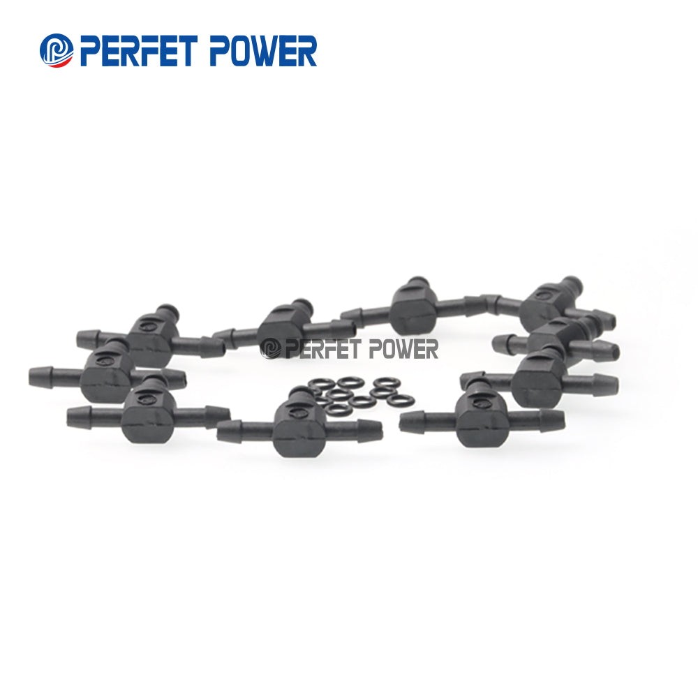 Common rail fuel injector spare parts 10pcs/ Bags China New Fuel injector return plastic tee connector for 110 Diesel Injector